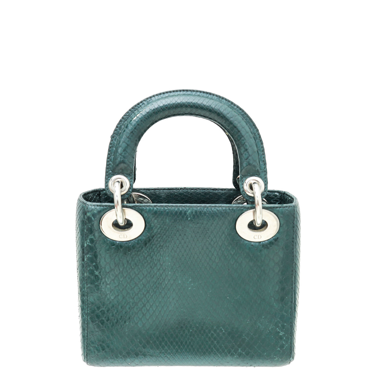 Christian Dior Dark Green Python Chain Mini Lady Dior Bag-Christian Dior-THE CLOSET