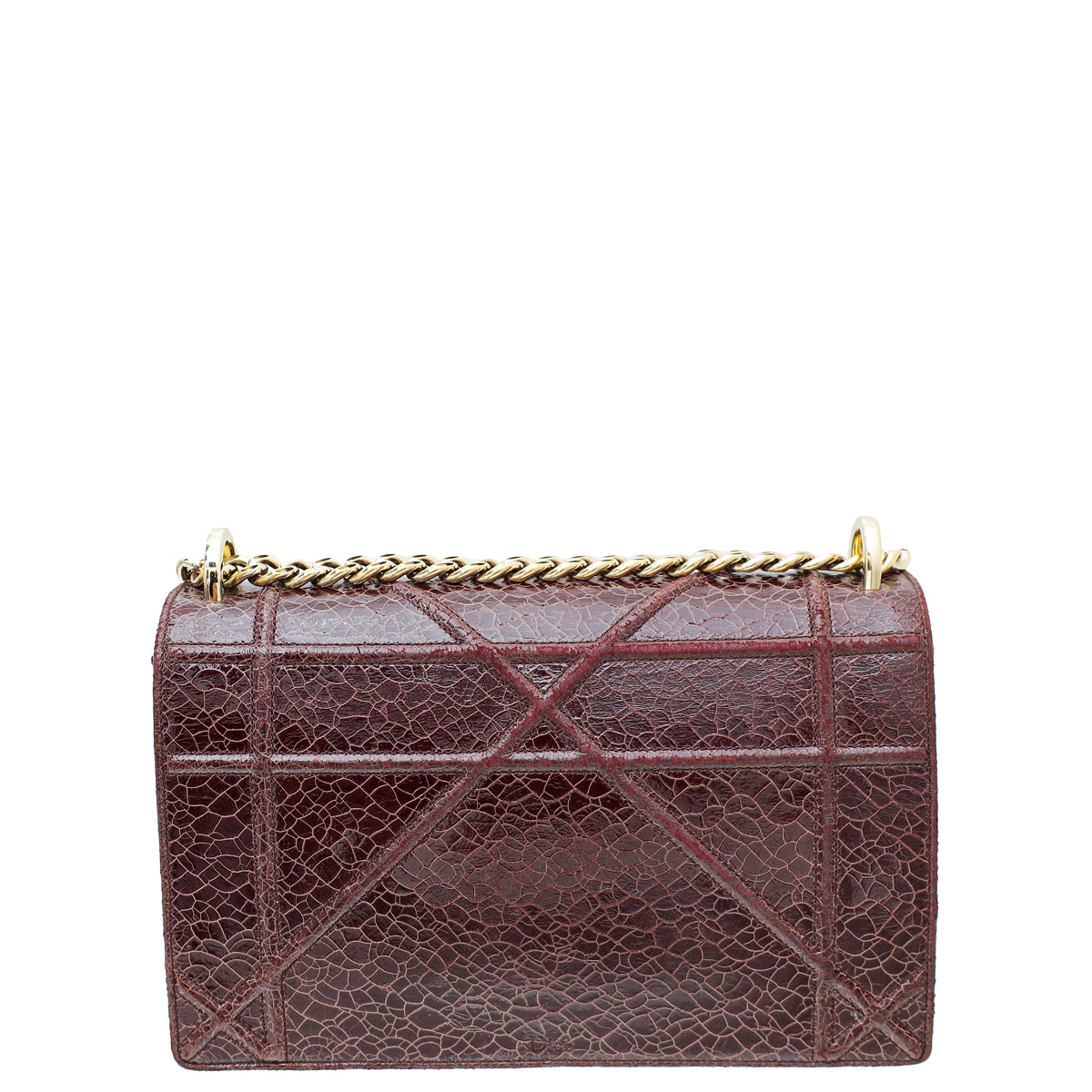 Christian Dior Burgundy Diorama Ceramic Effect Medium Bag-Christian Dior-THE CLOSET