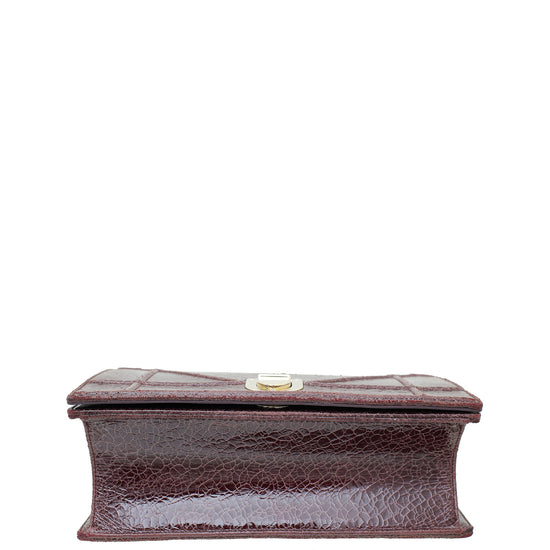 Christian Dior Burgundy Diorama Ceramic Effect Medium Bag