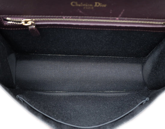 Christian Dior Burgundy Diorama Ceramic Effect Medium Bag