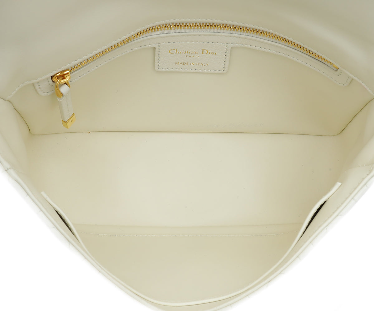 Christian Dior White Caro Medium Bag