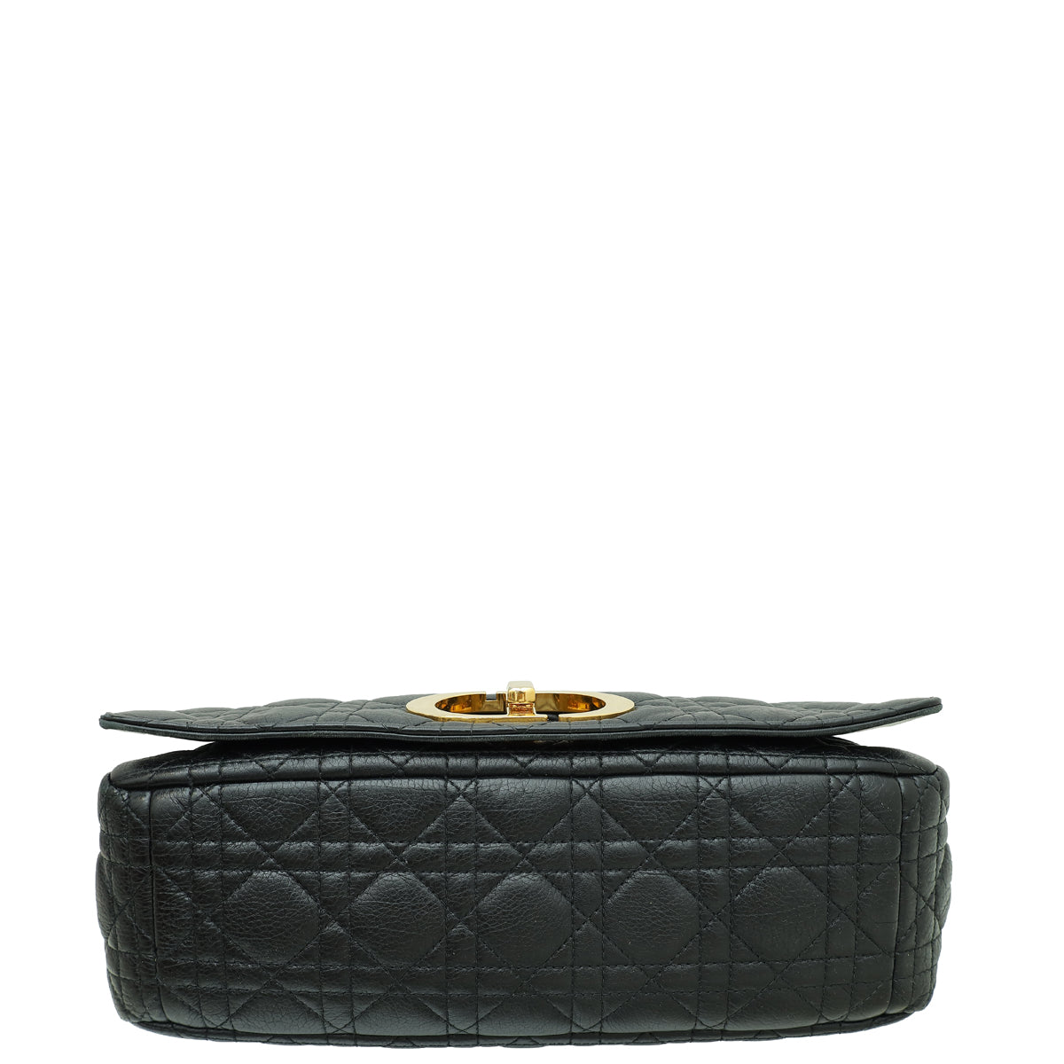 Christian Dior Black Supple Cannage Caro Large Flap Bag