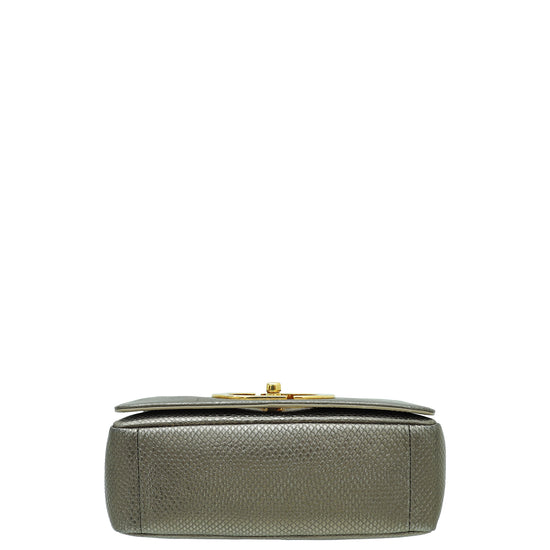 Christian Dior Metallic Olive Green Karung Small Caro Bag
