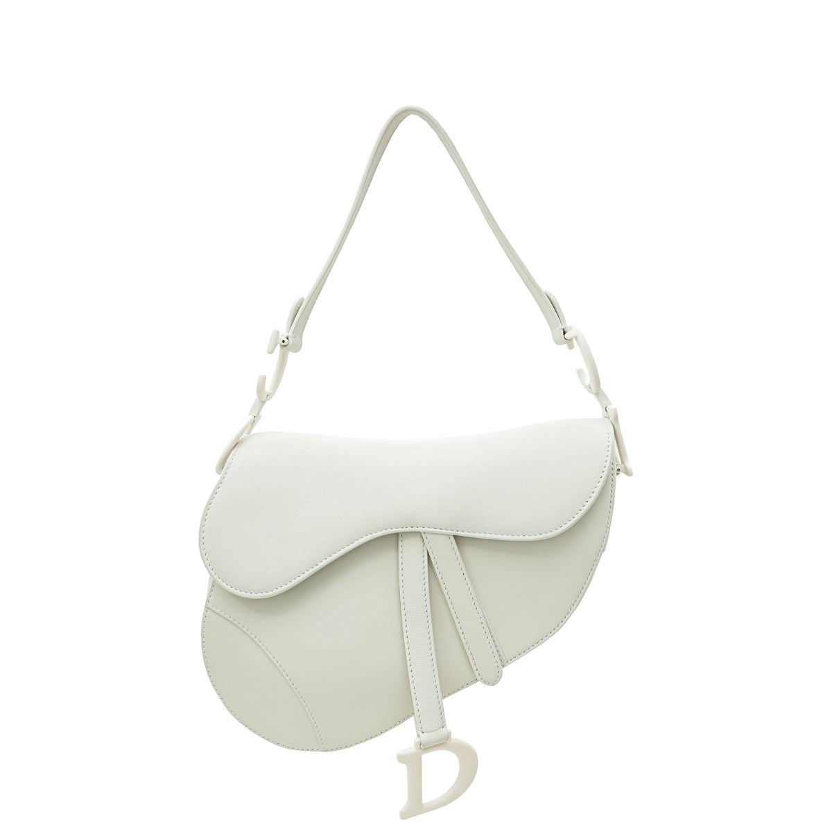 Christian Dior White Saddle Ultra Matte Medium Bag-Christian Dior-THE CLOSET