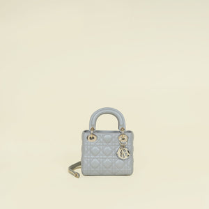 Christian Dior Pearly Gray Chain Mini Lady Dior Bag
