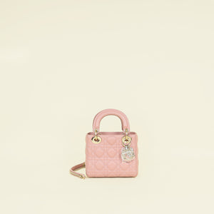 Christian Dior Rose De Vents Chain Mini Lady Dior Bag