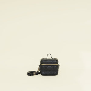 Christian Dior Black Cannage Lady Dior Micro Case
