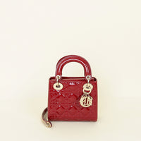 Christian Dior Red Chain Mini Lady Dior Bag