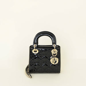 Christian Dior Black Chain Mini Lady Dior Bag