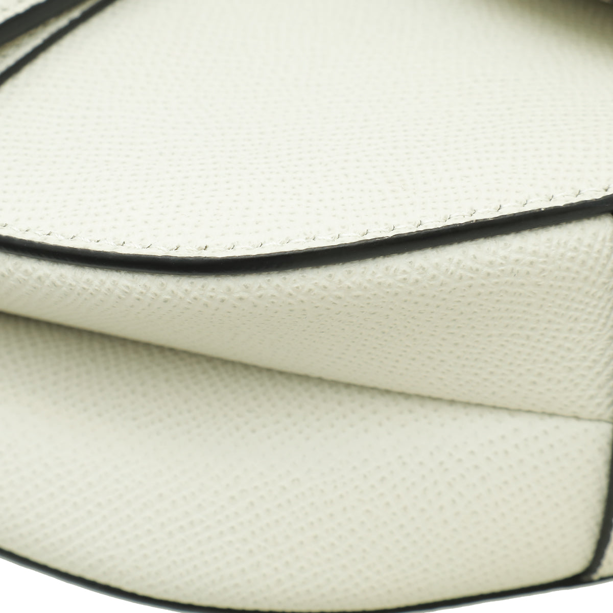 Christian Dior White Saddle Medium Bag