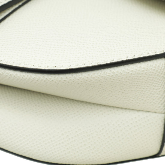 Christian Dior White Saddle Medium Bag