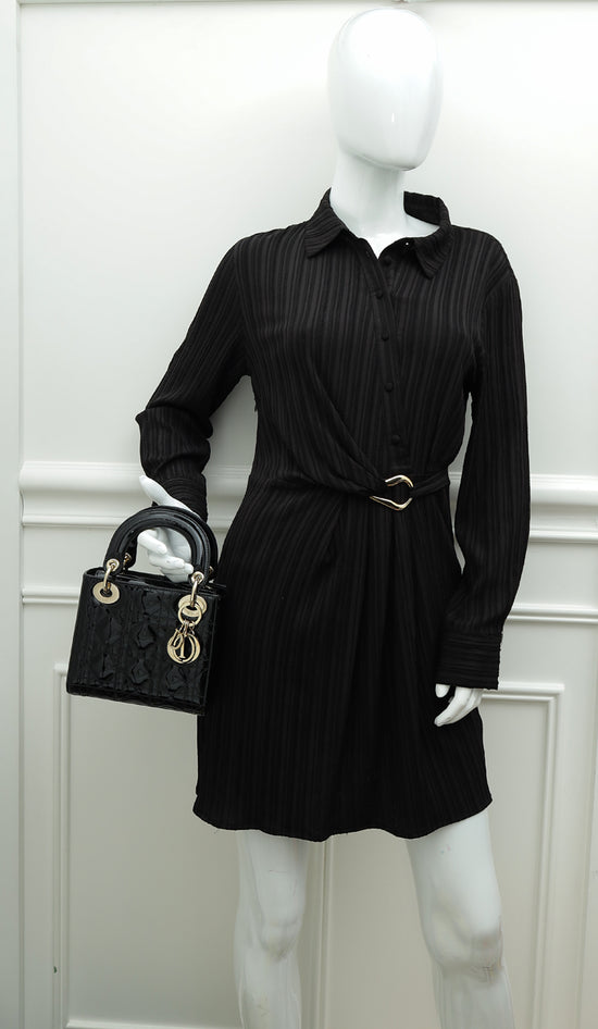 Christian Dior Black Chain Mini Lady Dior Bag