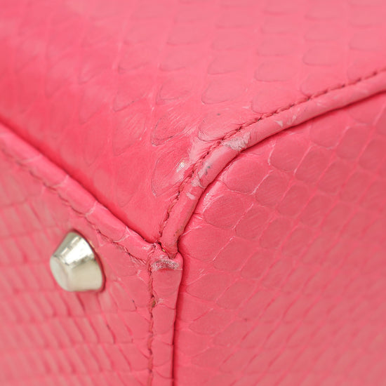 Christian Dior Pink Python Swarovski Crystal Lady Dior Mini Bag