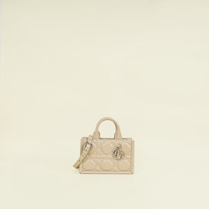 Christian Dior Powder Beige Macrocannage Mini Book Tote Bag