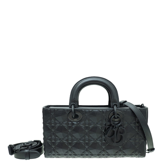 Christian Dior So Black Lady D-Joy Diamond Motif Medium Bag