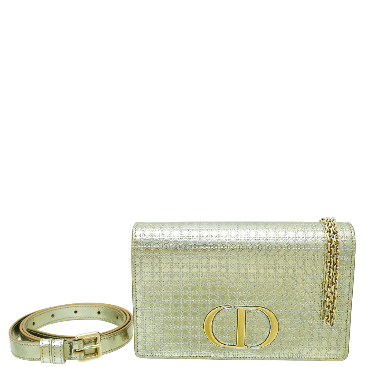 Christian Dior Champagne 30 Montaigne Micro Cannage 2 In 1 Pouch-Christian Dior-THE CLOSET