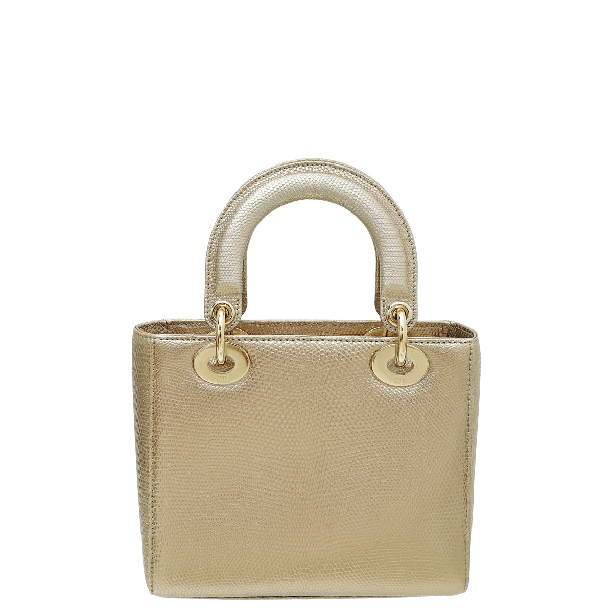 Christian Dior Metallic Champagne Lizard Lady Dior Small Bag-Christian Dior-THE CLOSET