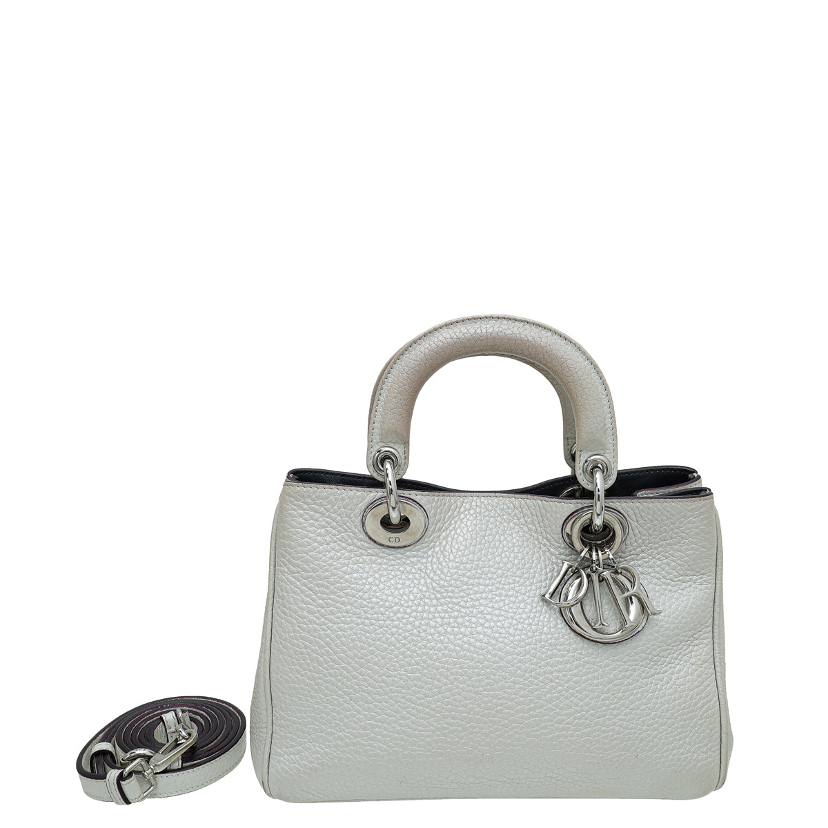 Christian Dior Pearl White Diorissimo Mini Tote Bag-Christian Dior-THE CLOSET