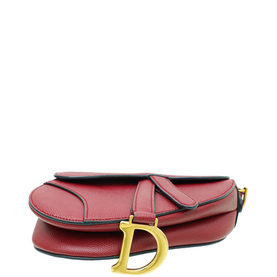 Christian Dior Burgundy Saddle Mini Bag