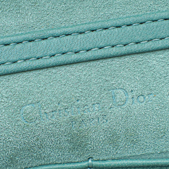 Christian Dior Turkish Blue Studded Diorama Wallet on Chain