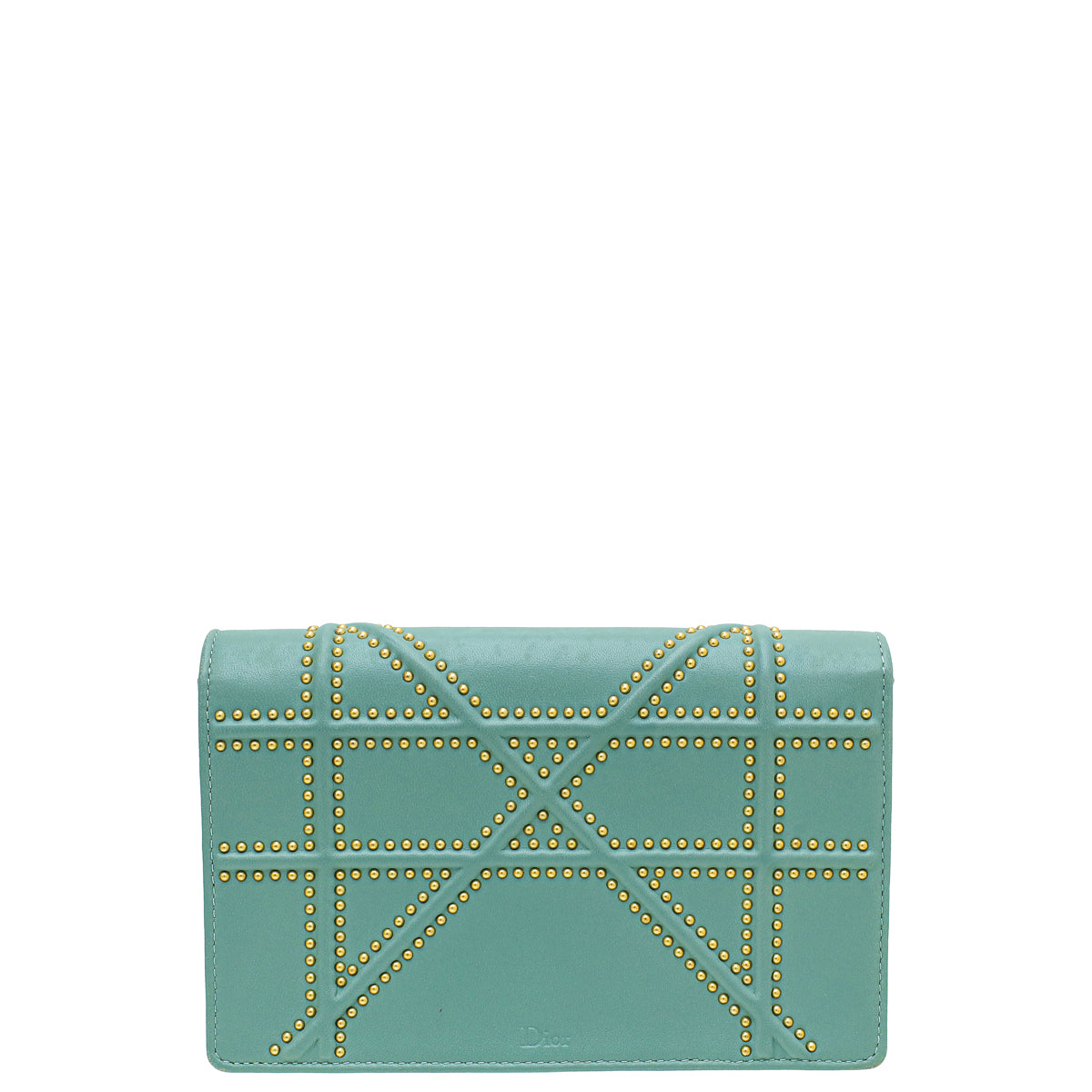 Christian Dior Turkish Blue Studded Diorama Wallet on Chain-Christian Dior-THE CLOSET