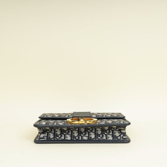 Christian Dior Blue Oblique 30 Montaigne Flap Shoulder Bag