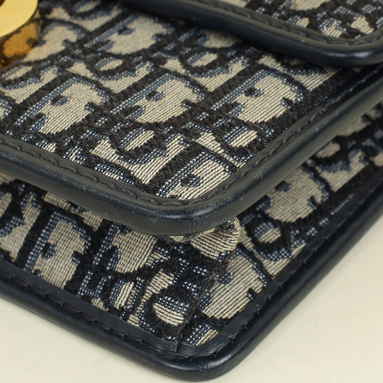 Christian Dior Blue Oblique 30 Montaigne Flap Shoulder Bag