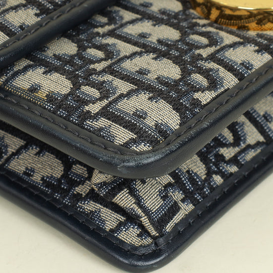 Christian Dior Blue Oblique 30 Montaigne Flap Shoulder Bag