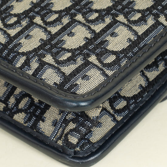 Christian Dior Blue Oblique 30 Montaigne Flap Shoulder Bag