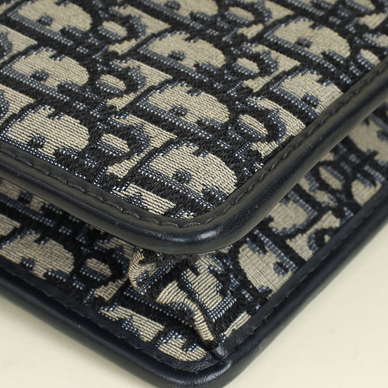 Christian Dior Blue Oblique 30 Montaigne Flap Shoulder Bag