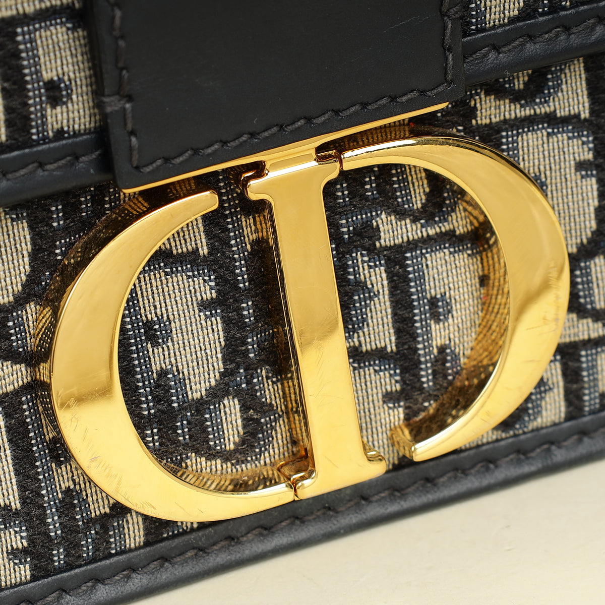 Christian Dior Blue Oblique 30 Montaigne Flap Shoulder Bag