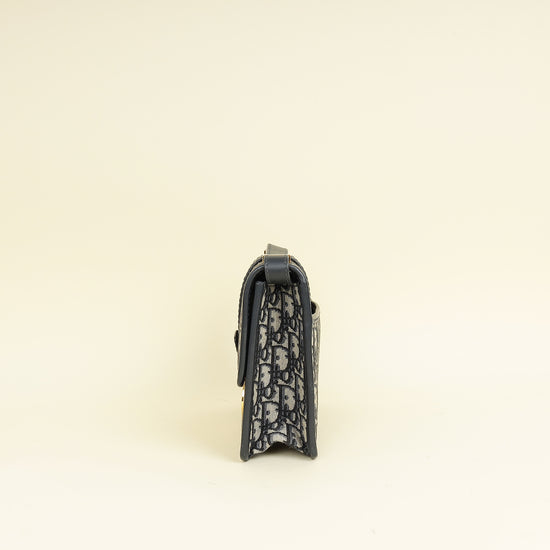 Christian Dior Blue Oblique 30 Montaigne Flap Shoulder Bag