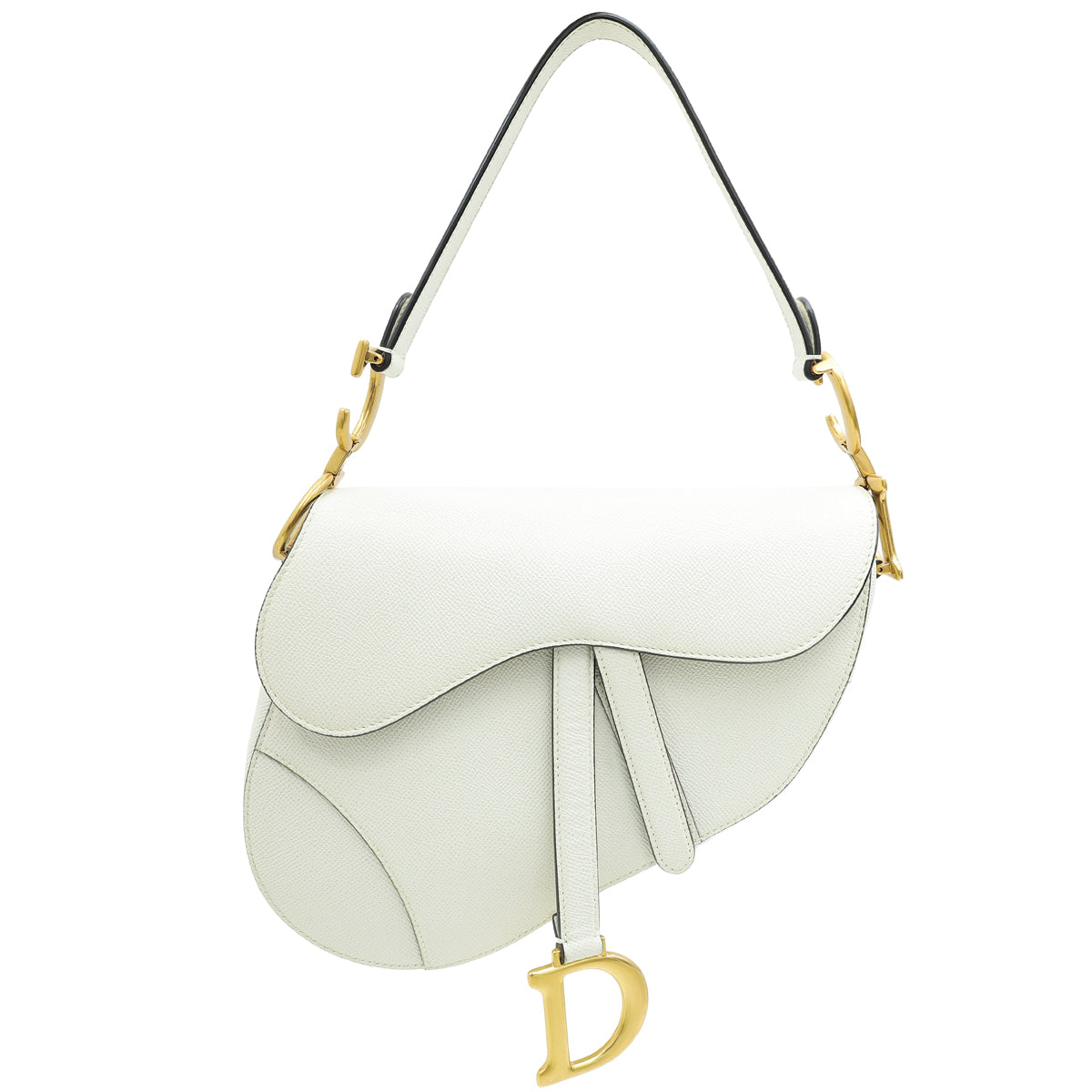 Christian Dior White Saddle Medium Bag