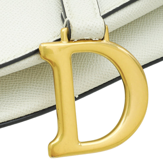 Christian Dior White Saddle Medium Bag