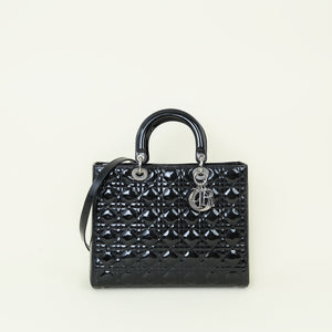 Christian Dior Black Lady Dior Large Bag