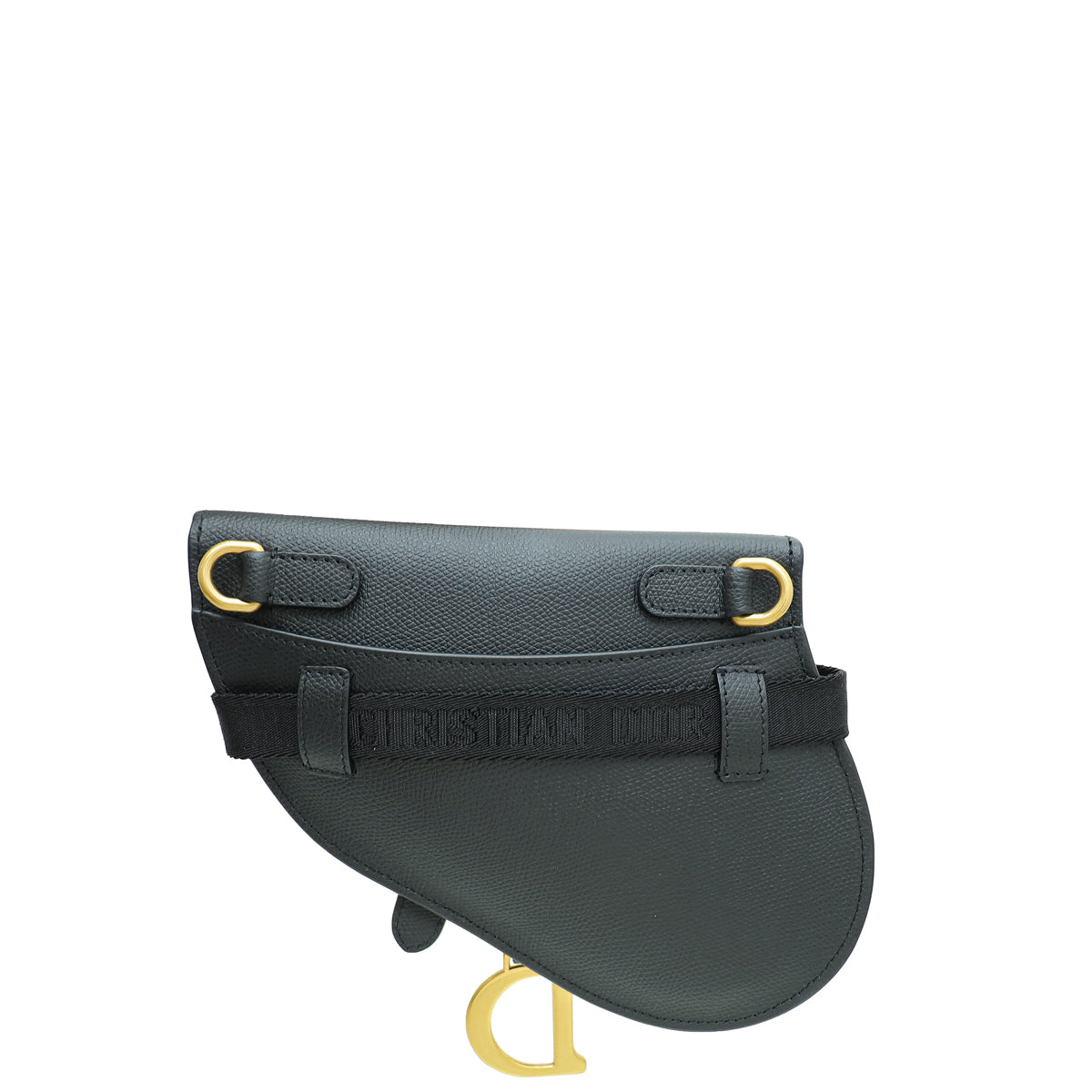 Christian Dior Black Saddle Flat Belt Pouch THE CLOSET