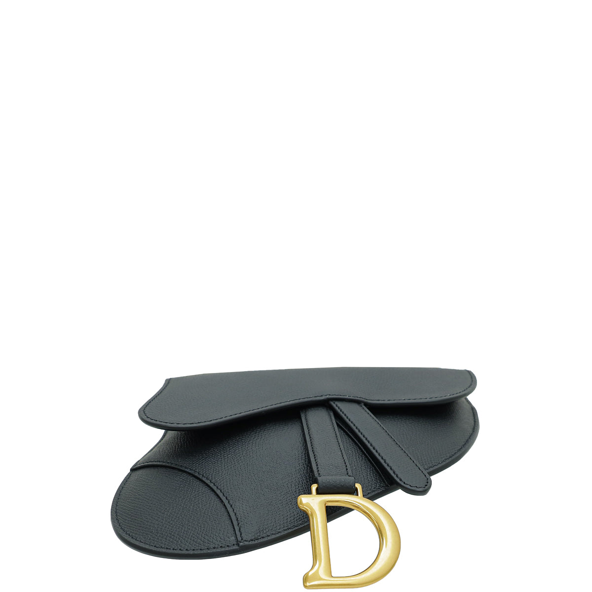 Christian Dior Black Saddle Flat Belt Pouch