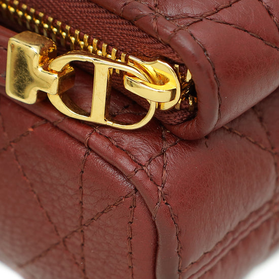 Christian Dior Burgundy Caro Double Pouch Bag