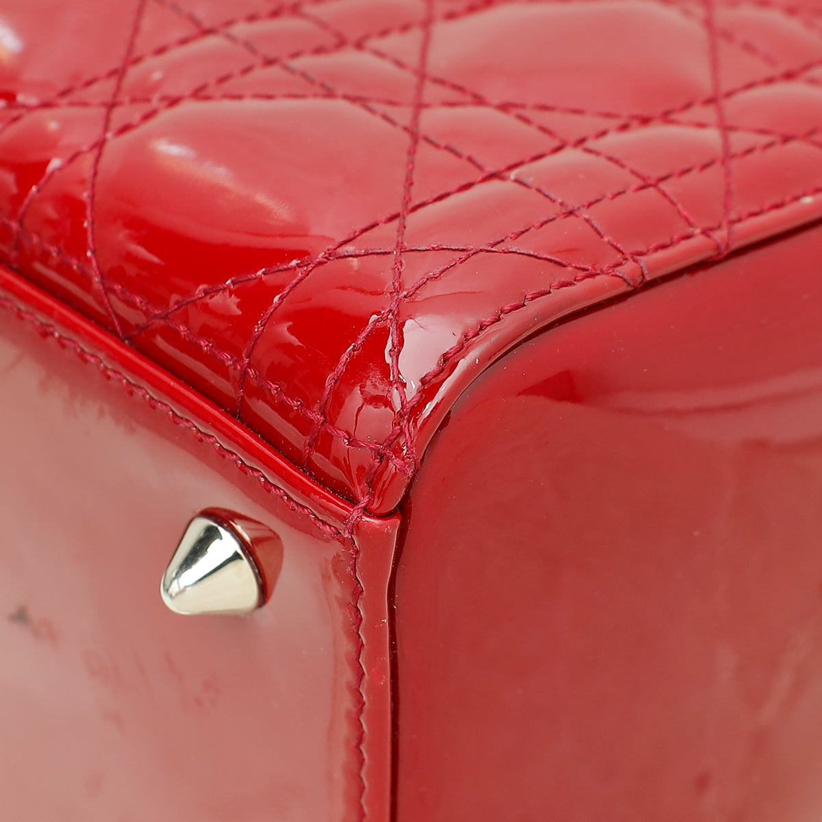 Christian Dior Red Lady Dior Medium Bag