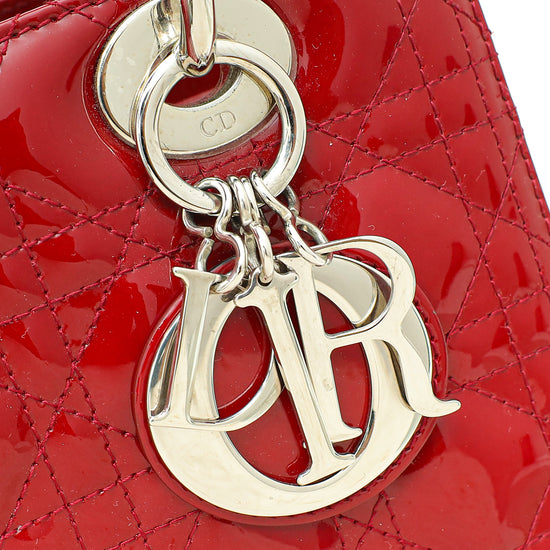 Christian Dior Red Lady Dior Medium Bag