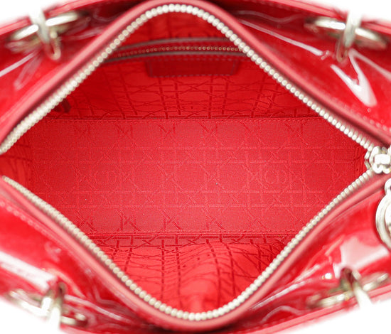 Christian Dior Red Lady Dior Medium Bag