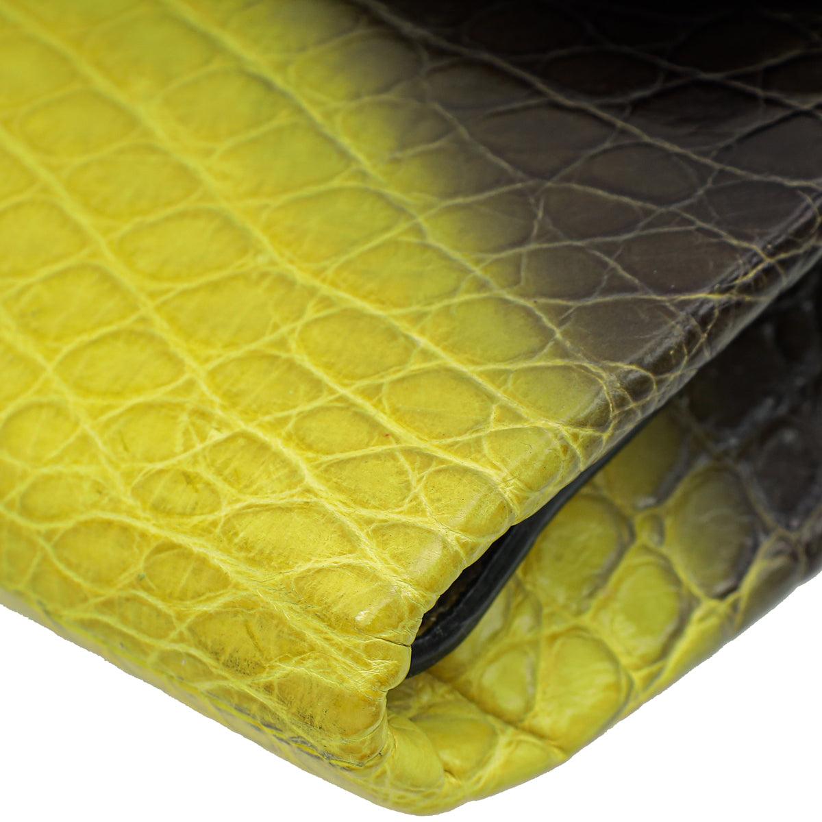 Christian Dior Bicolor Crocodile Flap Chain Clutch