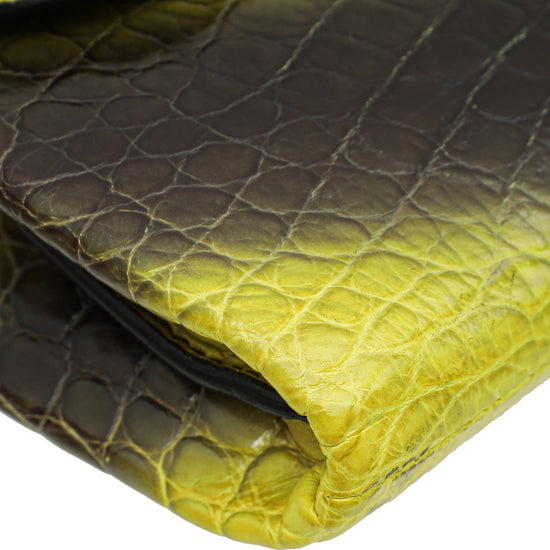 Load image into Gallery viewer, Christian Dior Bicolor Crocodile Flap Chain Clutch
