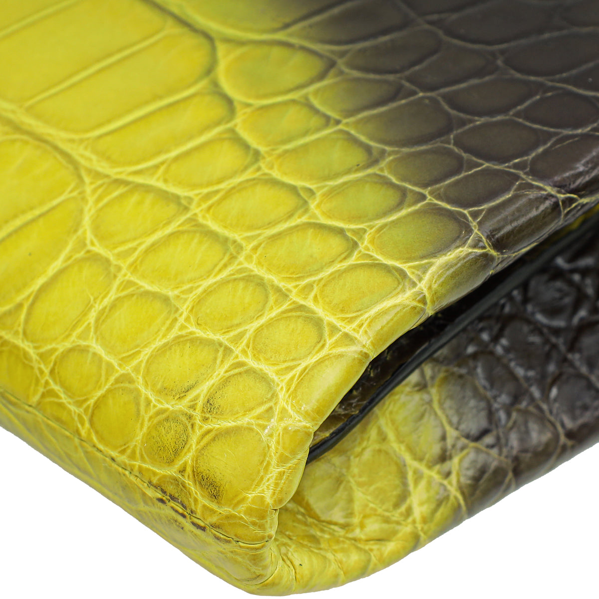 Christian Dior Bicolor Crocodile Flap Chain Clutch