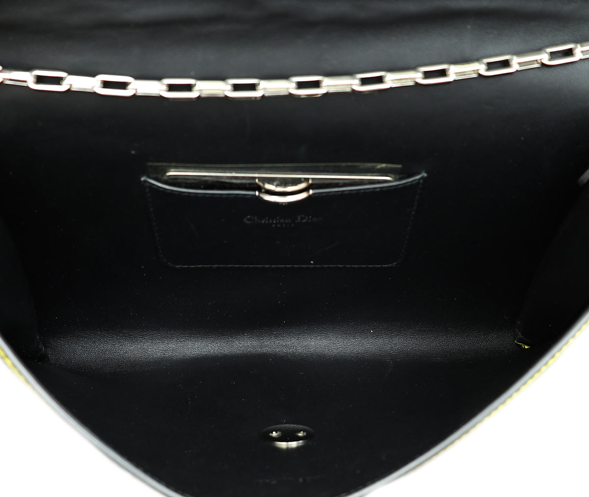 Christian Dior Bicolor Crocodile Flap Chain Clutch