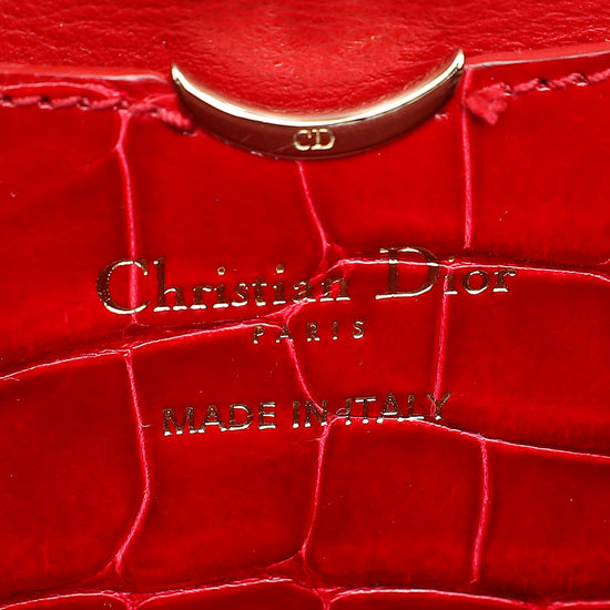 Christian Dior Cherry Red Alligator Diorever Mini Bag