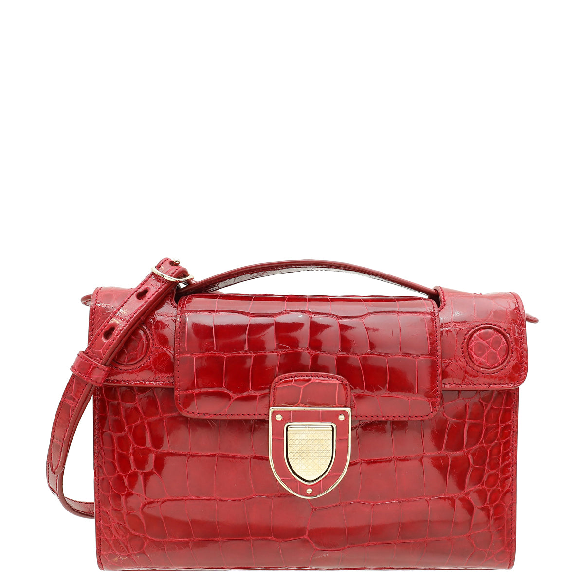 Christian Dior Cherry Red Alligator Diorever Mini Bag