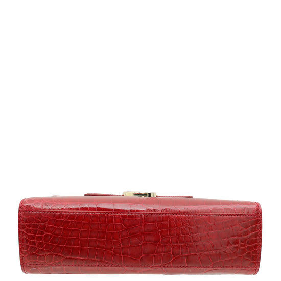 Christian Dior Cherry Red Alligator Diorever Mini Bag