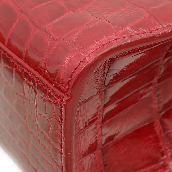 Christian Dior Cherry Red Alligator Diorever Mini Bag