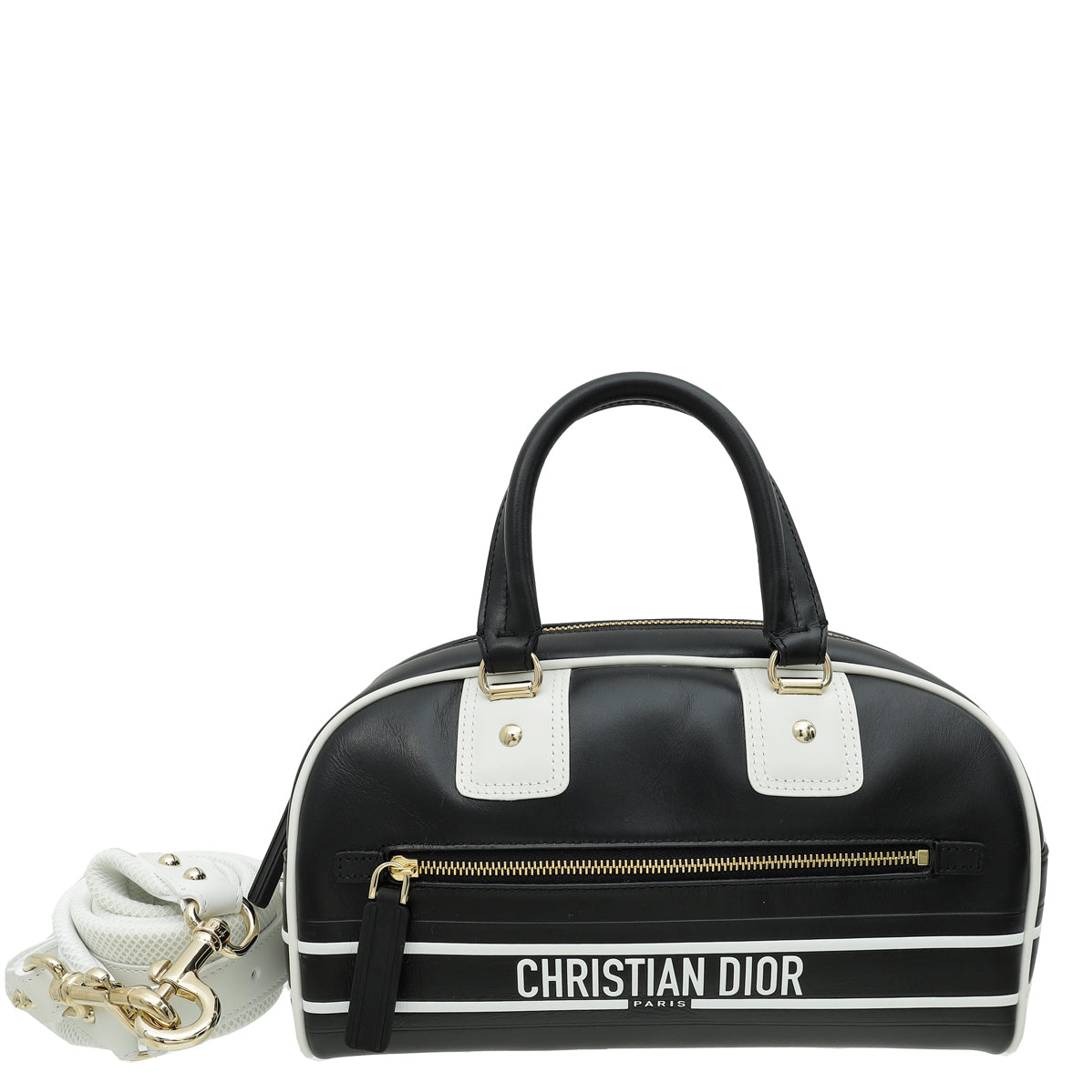 Christian Dior Bicolor Vibe Zip Small Bowling Bag